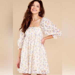 Red Dress Boutique Easter Finding Beauty Ivory Floral Print Dress
